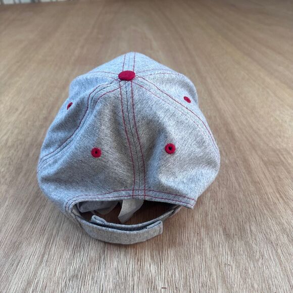 Disney Mickey Mouse Dad Hat Gray Red Stitching Adjustable Baseball Cap - Picture 2 of 4